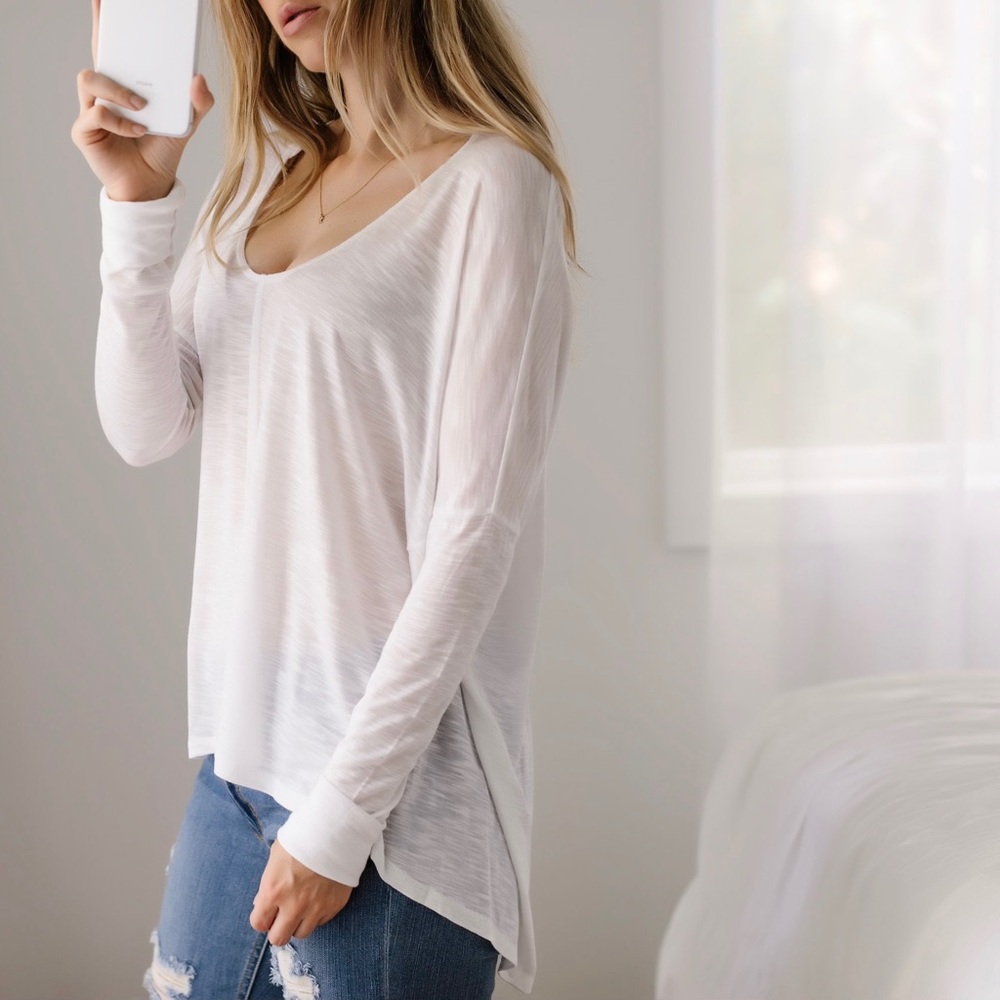 White Slub Long Sleeve - Picture 3 of 7